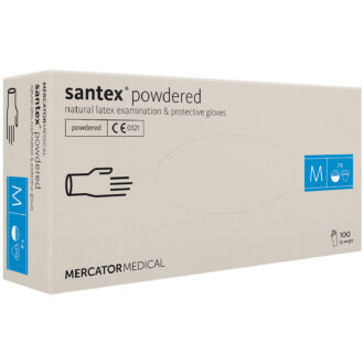 Diagnosztikai latex kesztyű 100 db MERCATOR Santex® textúrával púderezve