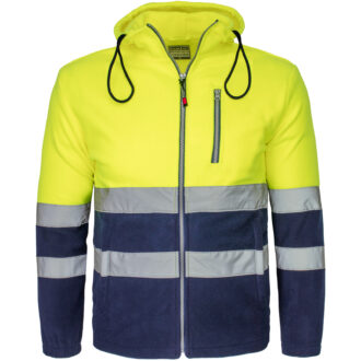 Fényvisszaverő polár pulóver HIVIS HOOD NAVY