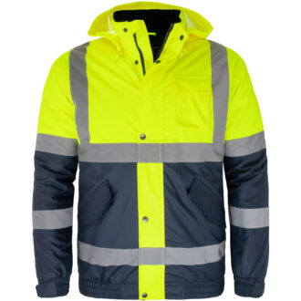 Fényvisszaverő téli bomber kabát ROAD YELLOW