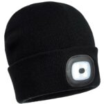 Téli sapka LED zseblámpával SHINE BLACK