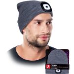 Téli sapka LED zseblámpával SHINE GREY