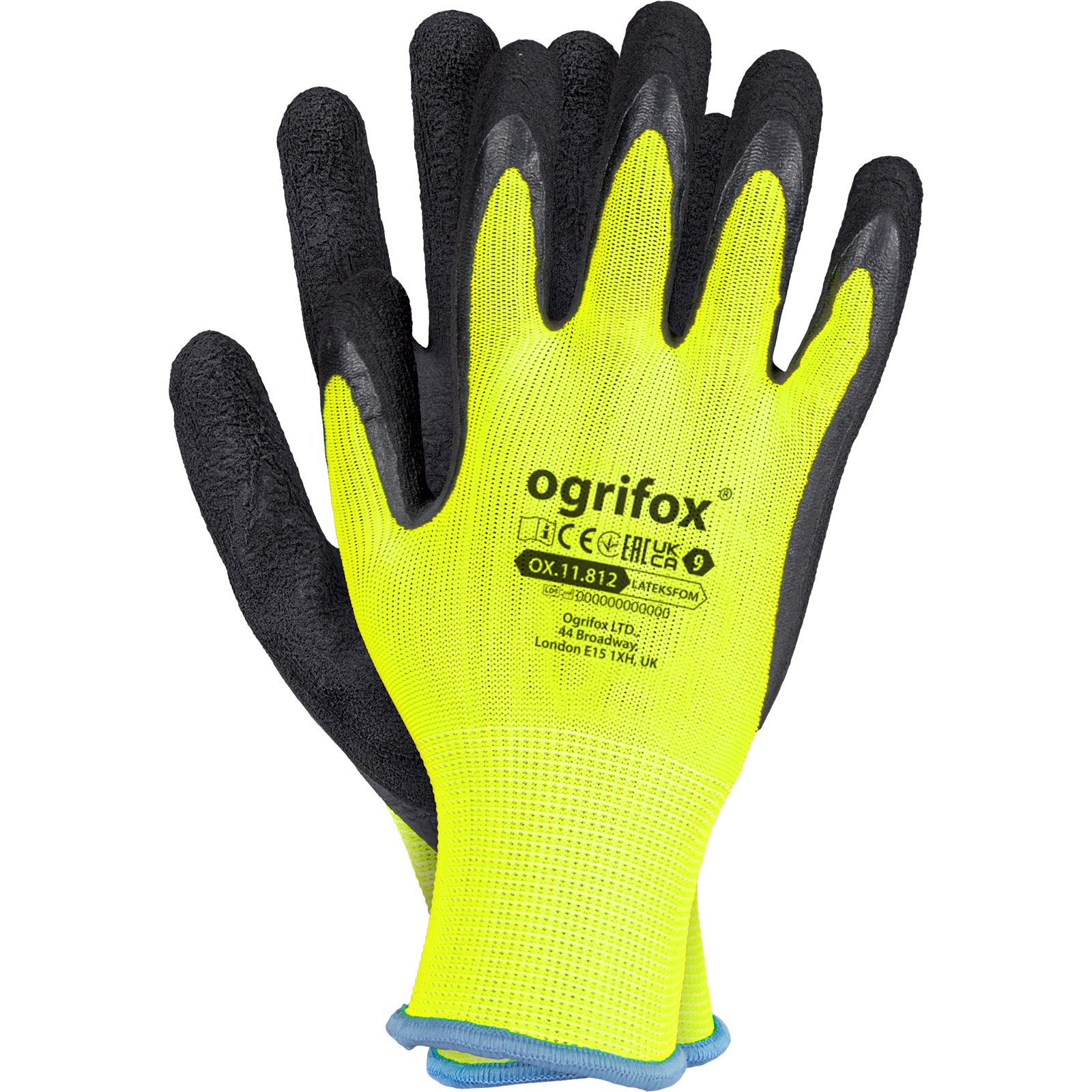 Latex kesztyű FLUO OX YELLOW