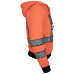 Fleece fényvisszaverő kapucnis pulóver cipzárral LUMINO ORANGE