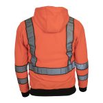 Fleece fényvisszaverő kapucnis pulóver cipzárral LUMINO ORANGE