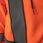 Fleece fényvisszaverő kapucnis pulóver cipzárral LUMINO ORANGE
