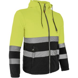 Női polár fényvisszaverő kapucnis pulóver MANTIS HOOD YELLOW