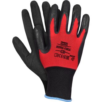 Latexbe mártott munkakesztyű RICK FOAM RED