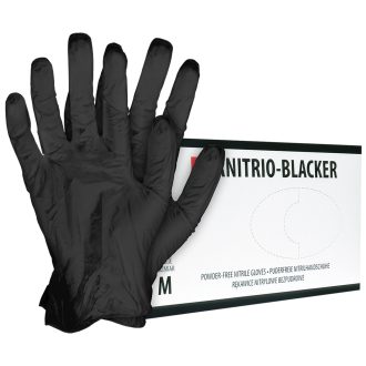 Fekete nitril púdermentes kesztyű 100 db BLACKER